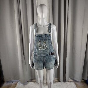 No Boundaries Relaxed Light Blue Customized Denim Overalls Size M (NWT)